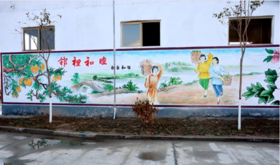 米脂乡镇文化墙 乡风文明焕发新活力
