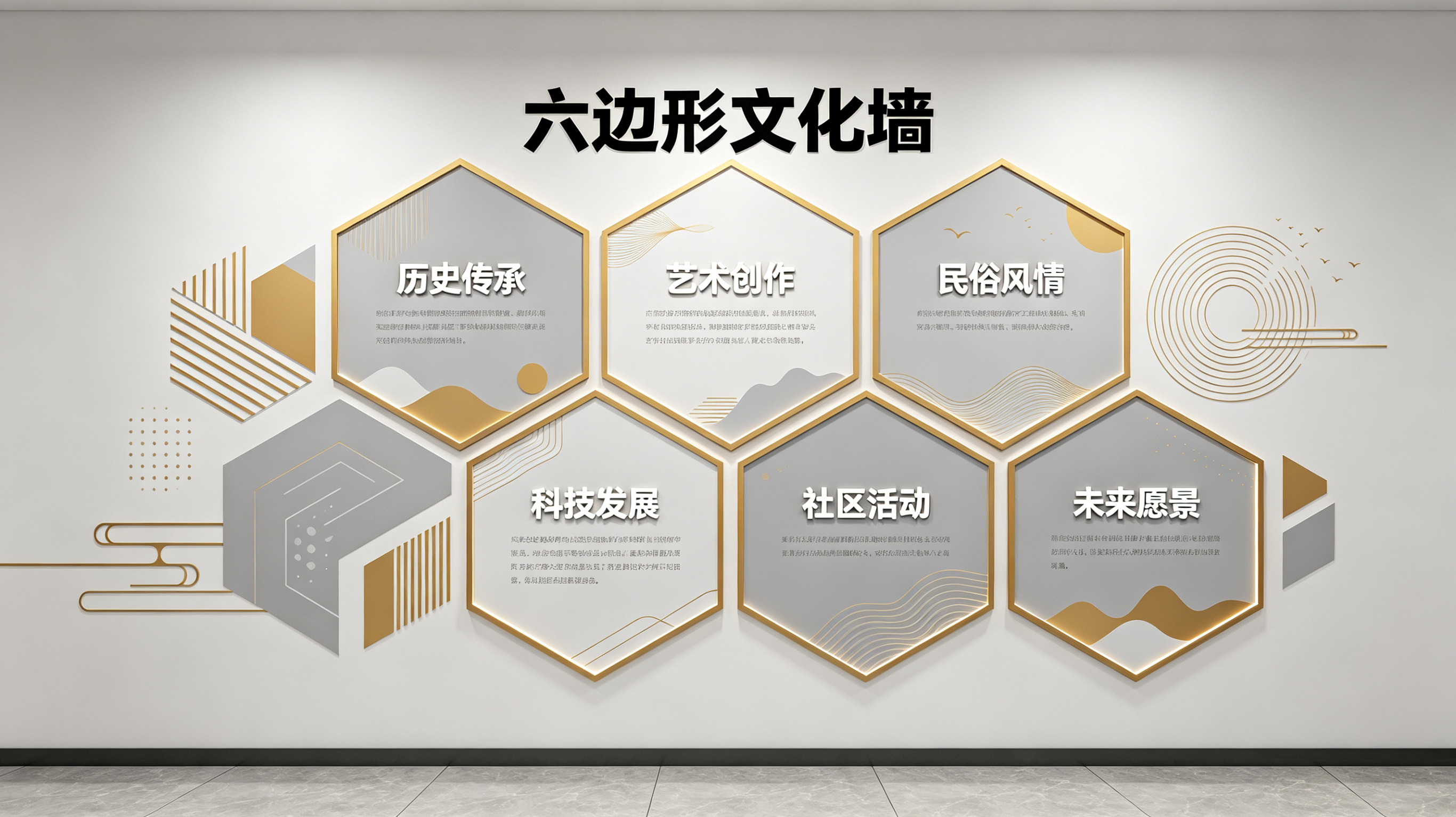 米脂企业文化墙 | 六边形信息美学